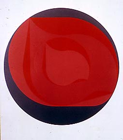 Circle abstraction with black and reds.