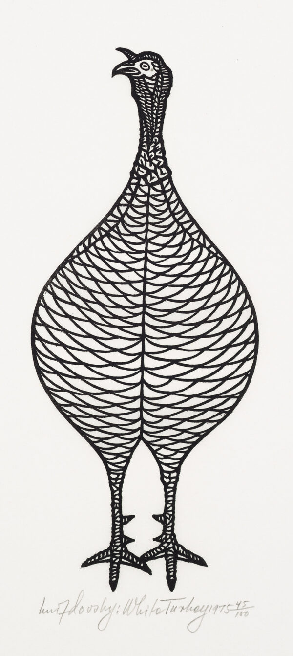 A turkey made of simplified, decorative lines that mirror each side.