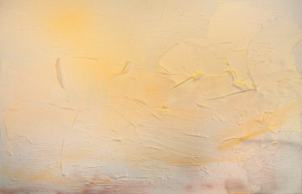An abstraction in yellow with highly textured paint.