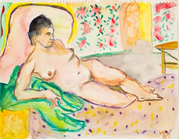 Reclining female nude.