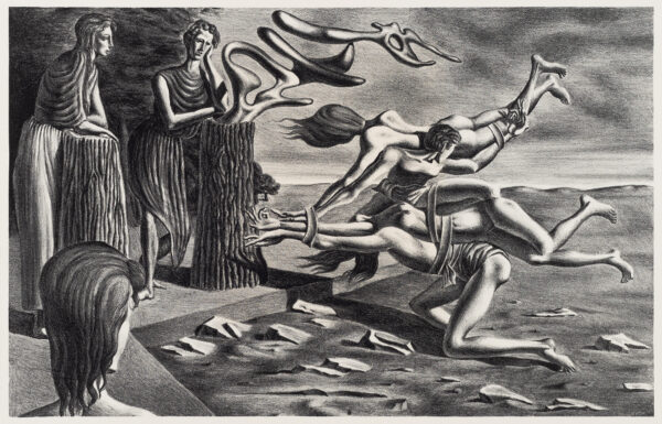 A gordian knot is a metaphor for an intractable problem but this image seems to refer to figures literally bound together.