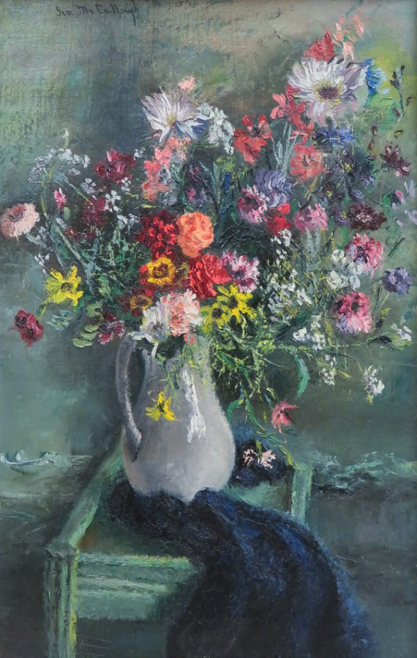 Flowers in a vase on a table.
Iva McCullough lived in Wichita.