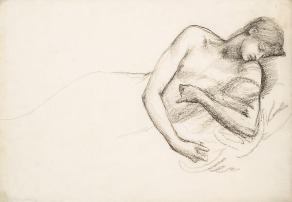 A reclining woman and child.