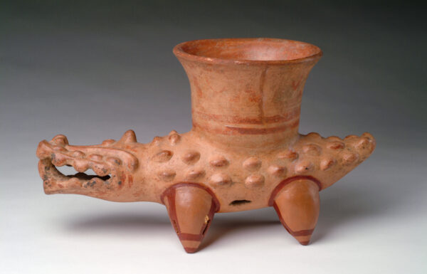 A crocodile effigy vessel.