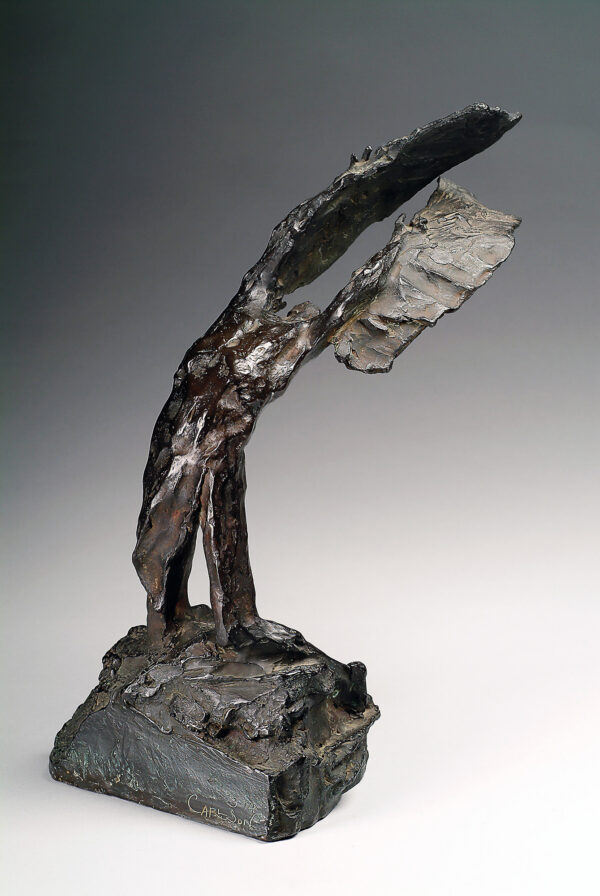 Winged nude figure