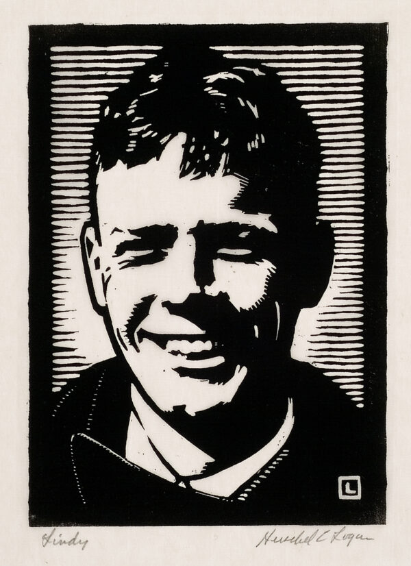 Depicts a portrait of Charles Lindbergh.
