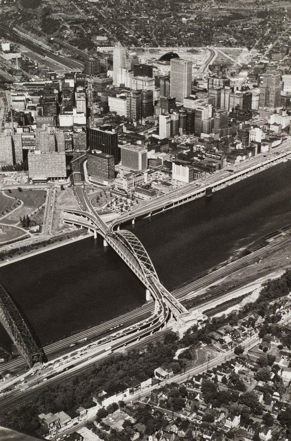A view of two bridges to Pittsburg.
