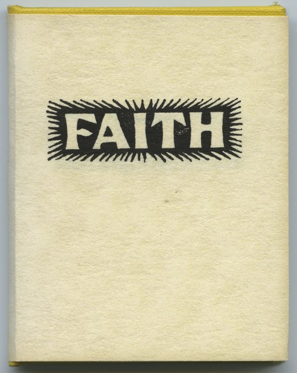 Hard-bound yellow cover with tan dust jacket. Essay on Faith by Herschel C. Logan