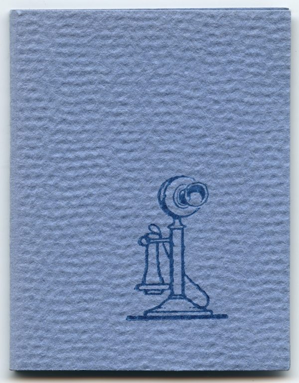 Blue cardstock with image of old-fashioned telephone on the cover. Several stories about people who lose faith; including one man, who survived a death ray, but convinced he was the only man alive, jumps off a building only to hear a telephone ringing on his way down.
