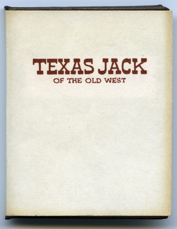 Hard-bound in brown with cream paper title glued to cover and cream dust jacket. The story of Texas Jack who began as an Indian hunter but became an actor on the stage of Chicago. The story was adapted from the book, Buckskin and Satin by Herschel C. Logan.
