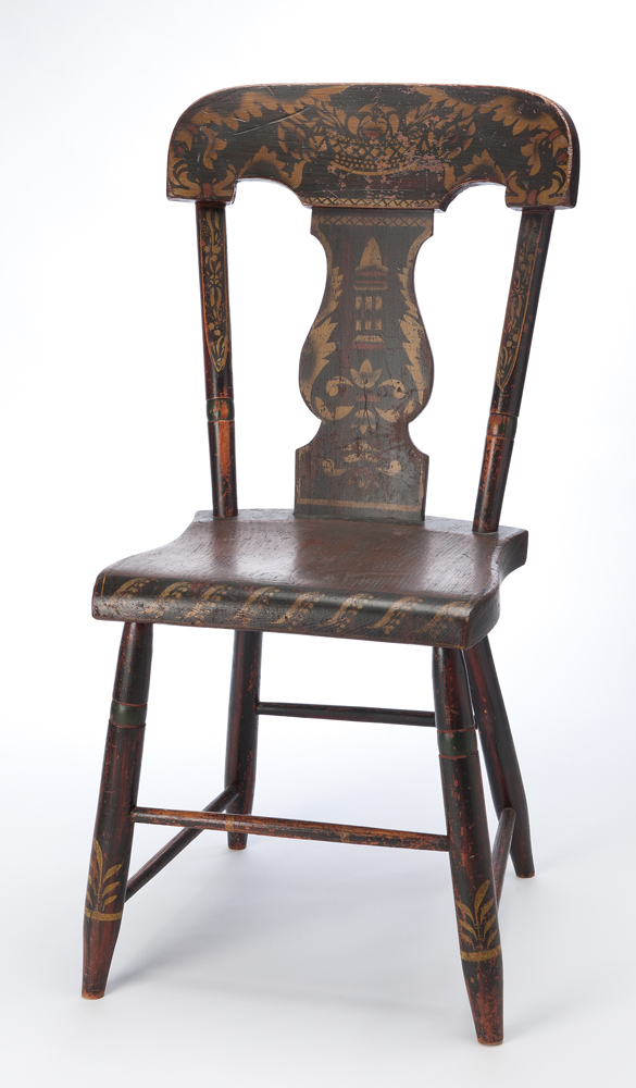 A Hitchcock style chair with 