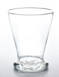 A plain flared glass with a thick bottom