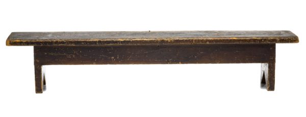 Black painted wood, low child's bench