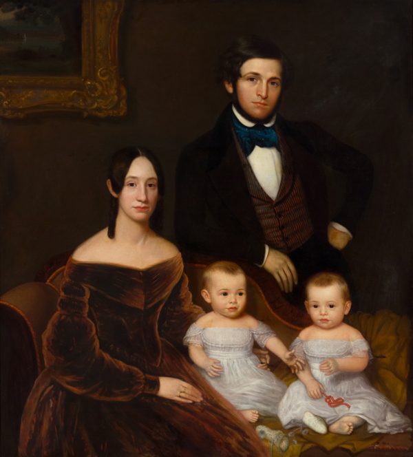 Mr. and Mrs. Robert Taylor and their twins Eliza and Maria. The latter died in Medham, New Jersey unmarried and at the ages of 97 and 98 respectively.