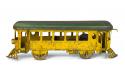 Trolley made by Dayton friction toy mustard yellow and green trim.