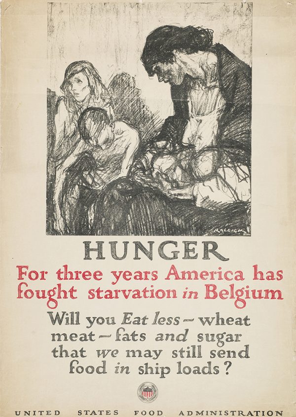 WWI, A woman with three malnourished children.