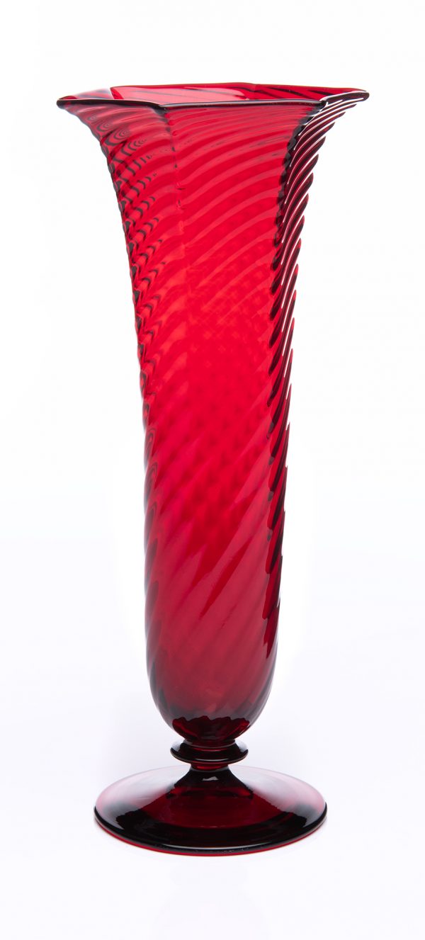 A selenium red vase, shape # 7188