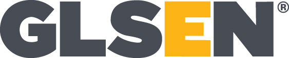 Logo of block text with all cap letters: GLSEN, All letters except E in black, E is in golden yellow.